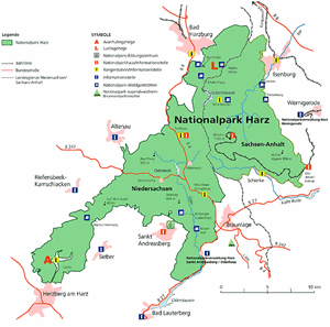 Nationalpark Harz - bitte zum Vergrößern auf die Karte klicken